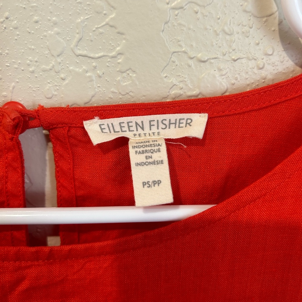 Eileen Fisher Organic Handkerchief Linen Boxy Dress in Petite Small - Picture 6 of 11